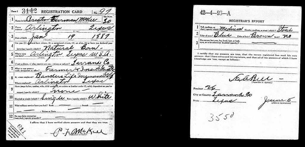 Preston McKee Draft Card